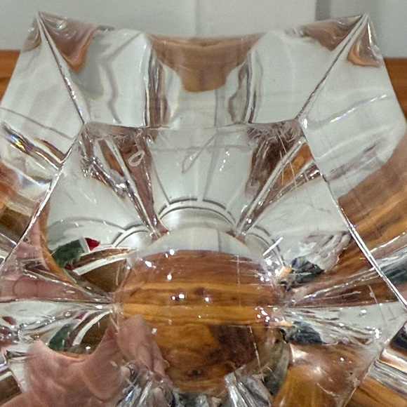 Vintage Orrefors Sweden Belle Bowl Vase Candy Dish 6 Point Tulip Signed - Picture 7 of 7